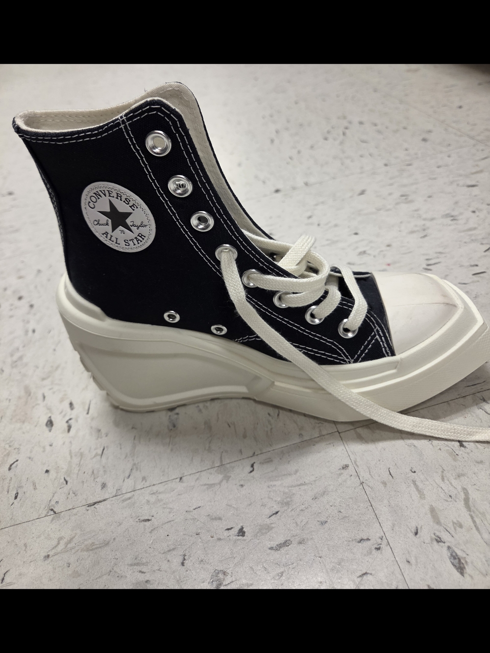 Converse Kids Black and White Platform High-Top Sneakers
